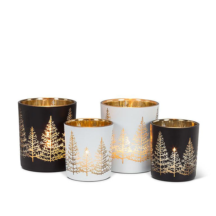 White & Gold Tree Tealight Holder- Small