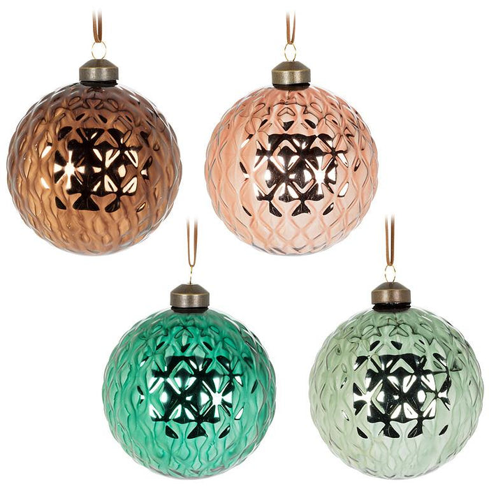 Large Glass Ball Ornaments, Set of 4
