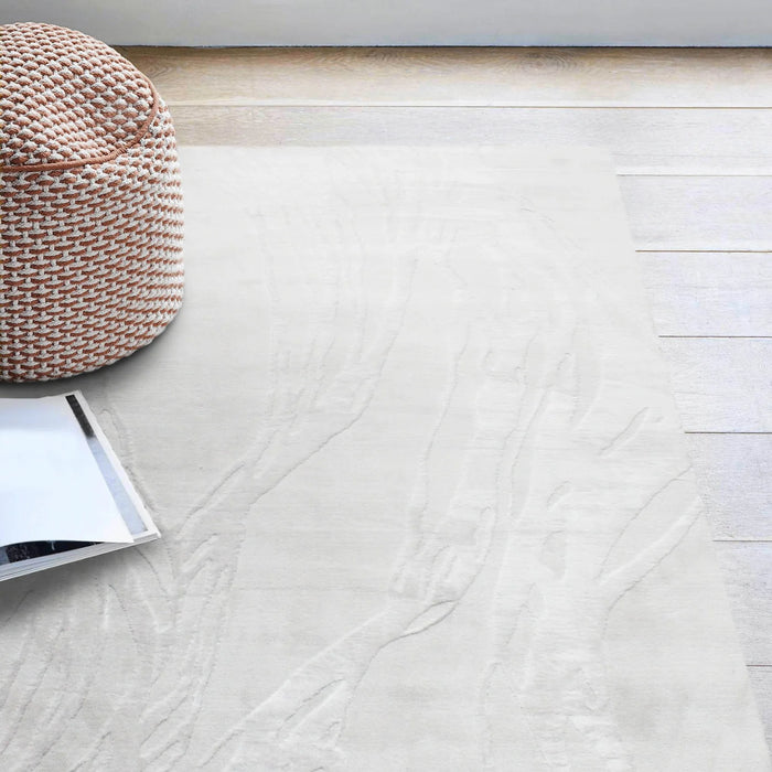 Mica Ivory Abstract Textured Area Rug