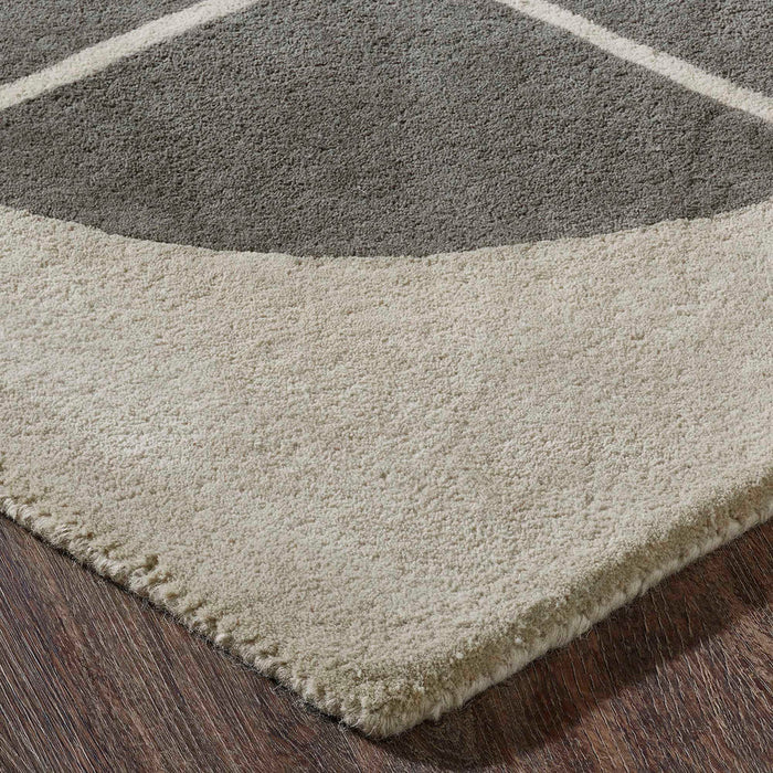Perseverance Grey & Ivory Geometric Wool Rug