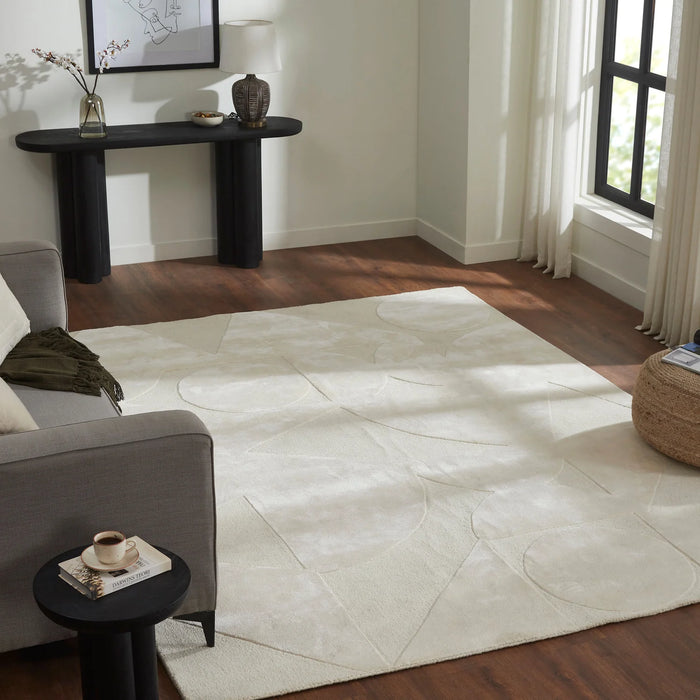 Mosaico Ivory Geometric Hand-Tufted Rug