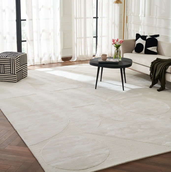 Mosaico Ivory Geometric Hand-Tufted Rug