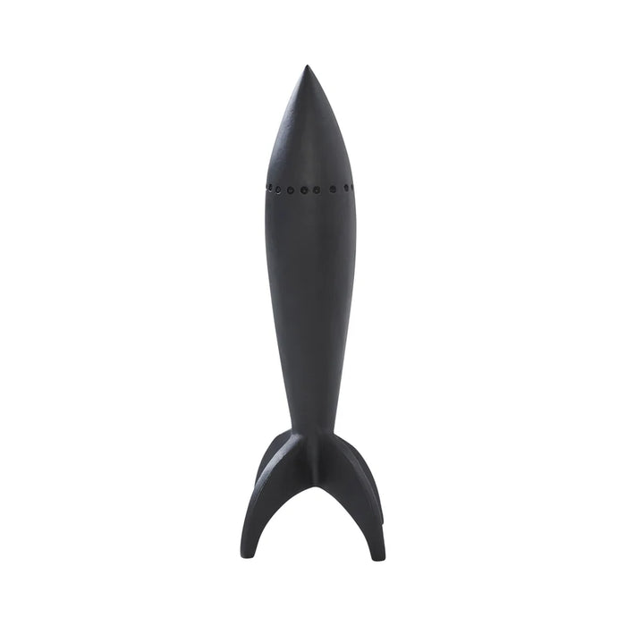 Rhodes Matte Black Rocket Sculpture