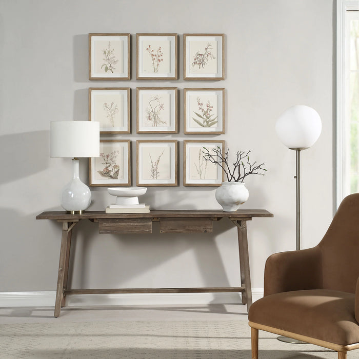 Renwil Crema 9-Piece Framed Botanical Wall Art Set
