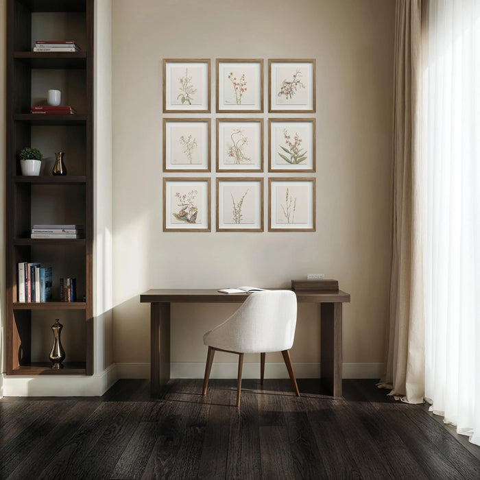 Renwil Crema 9-Piece Framed Botanical Wall Art Set