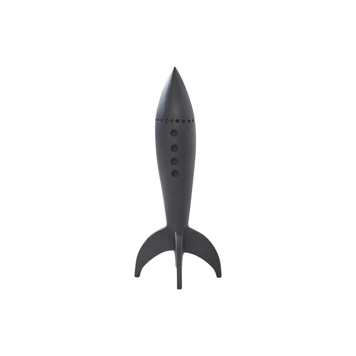 Rhodes Matte Black Rocket Sculpture