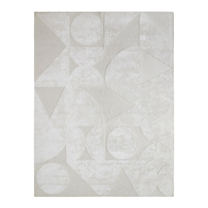 Mosaico Ivory Geometric Hand-Tufted Rug
