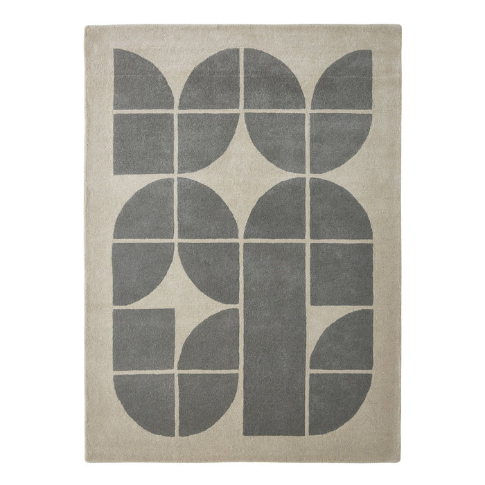 Perseverance Grey & Ivory Geometric Wool Rug