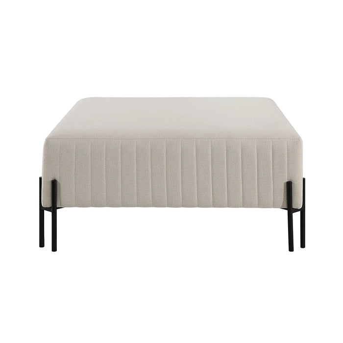 Renwil Fitzroy Natural Poly-Linen Ottoman