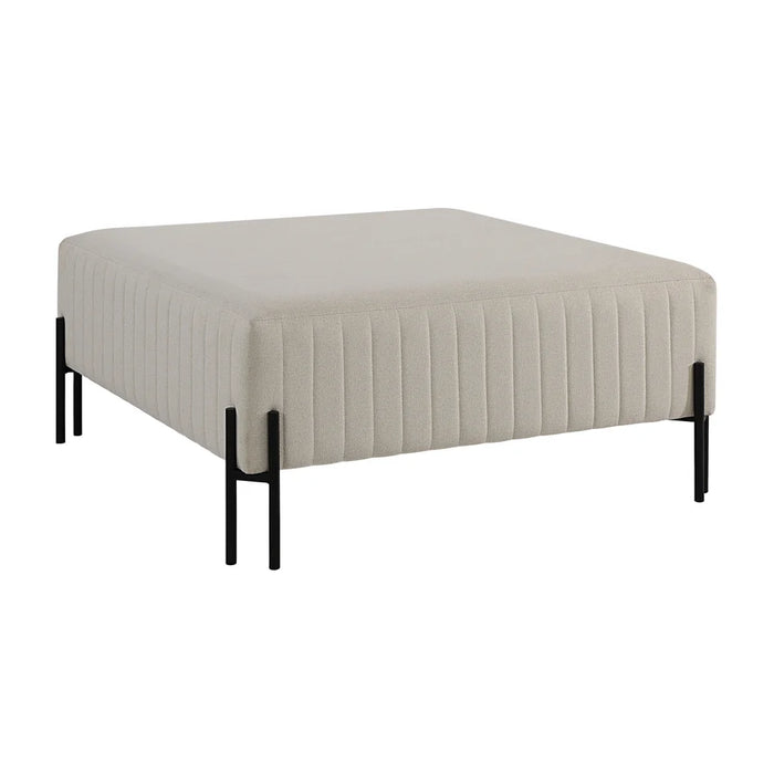 Renwil Fitzroy Natural Poly-Linen Ottoman