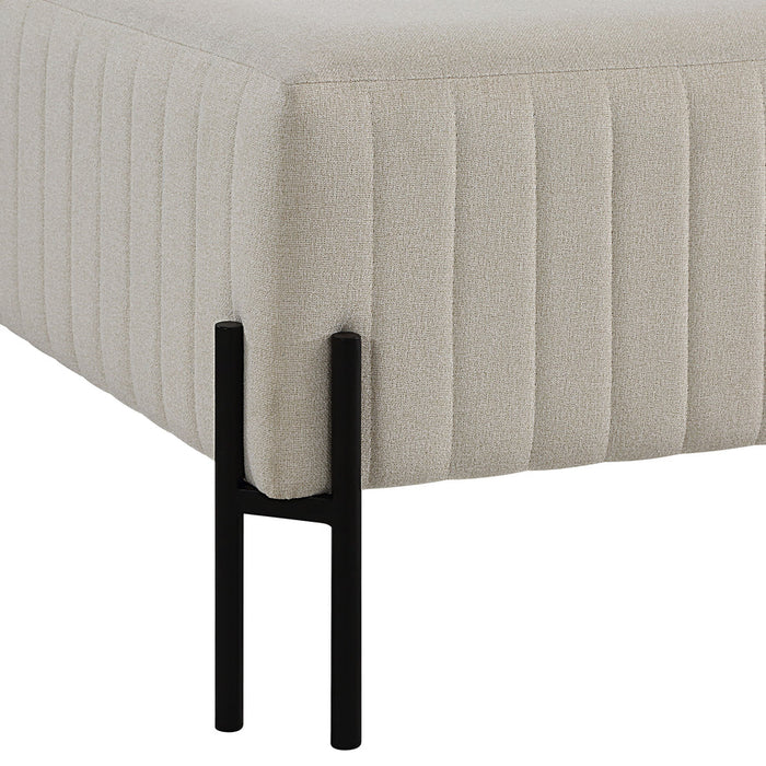 Renwil Fitzroy Natural Poly-Linen Ottoman