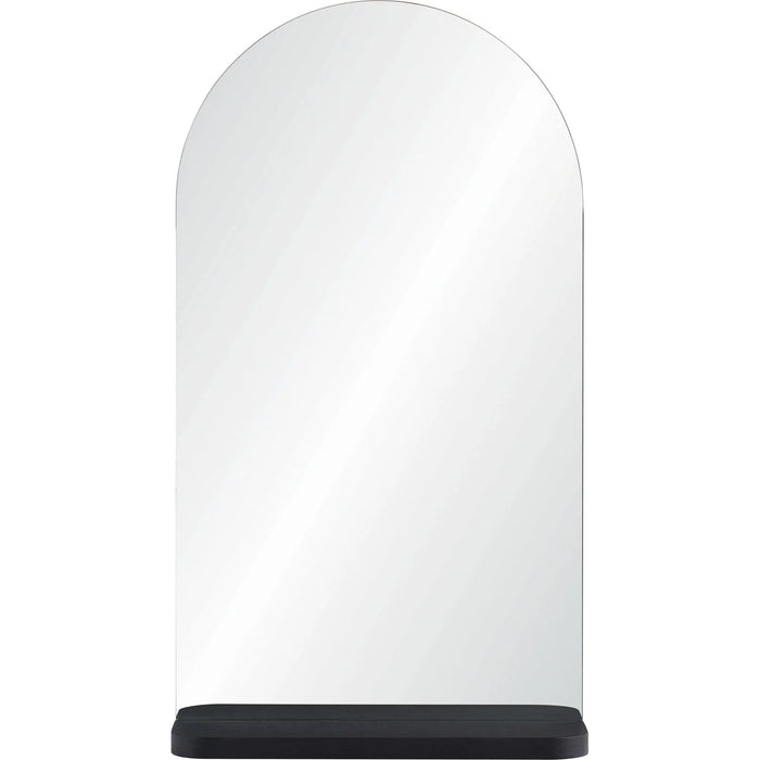Renwil Lucila Frameless Arched Wall Mirror with Black Shelf