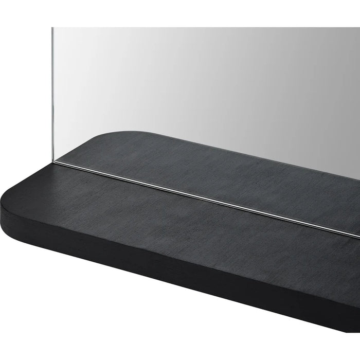 Renwil Lucila Frameless Arched Wall Mirror with Black Shelf