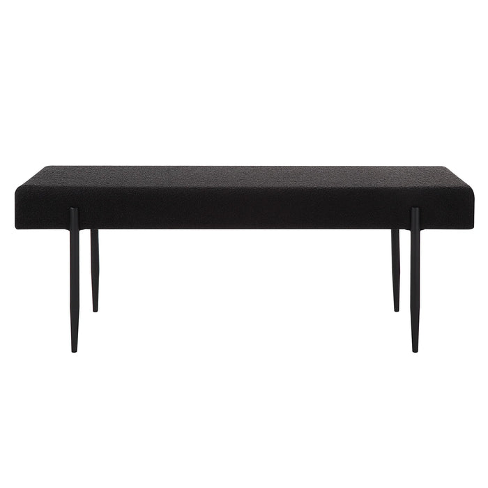 Lowe Black Bouclé Upholstered Bench