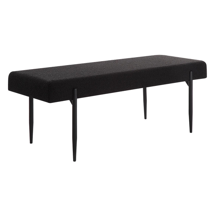 Lowe Black Bouclé Upholstered Bench