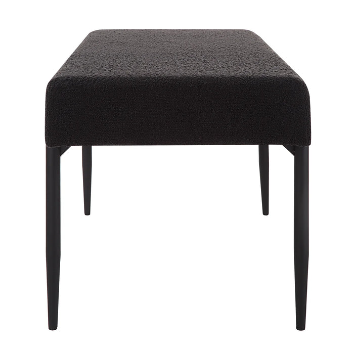 Lowe Black Bouclé Upholstered Bench