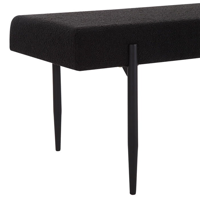 Lowe Black Bouclé Upholstered Bench