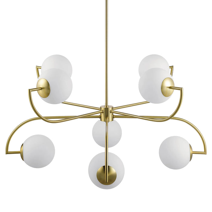 Renwil Rover 8-Light Satin Brass Chandelier with Etched Glass