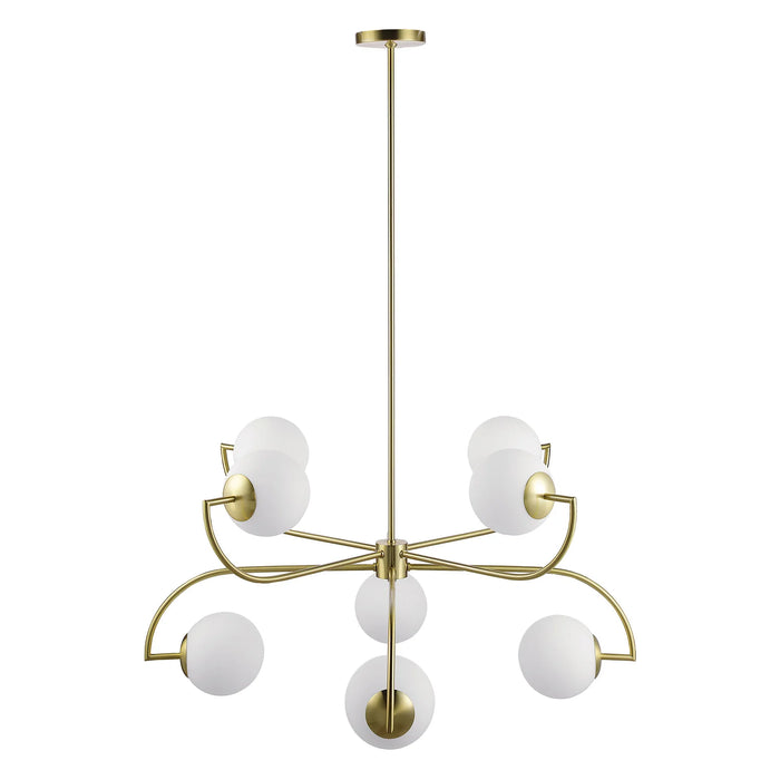 Renwil Rover 8-Light Satin Brass Chandelier with Etched Glass