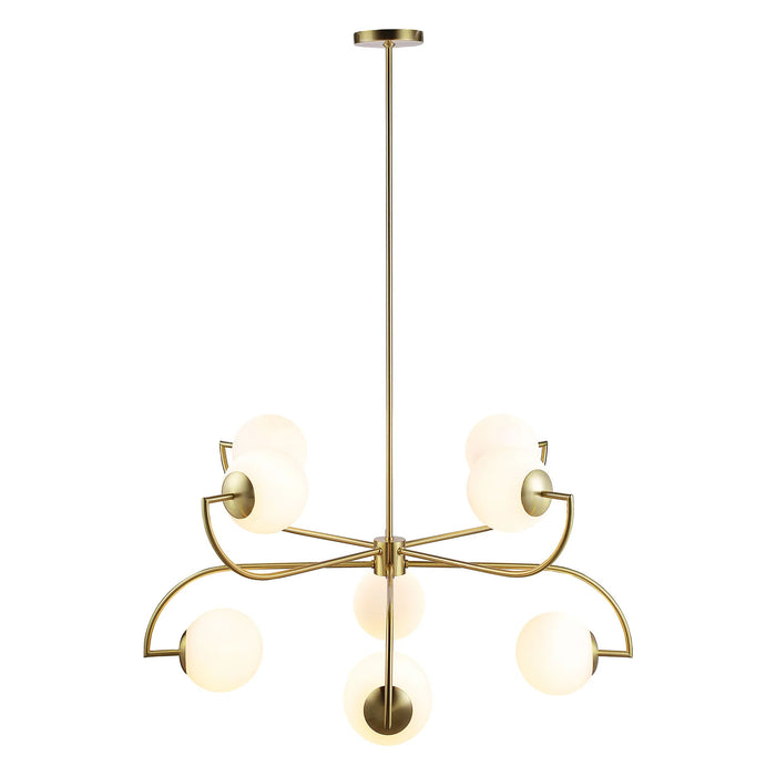 Renwil Rover 8-Light Satin Brass Chandelier with Etched Glass