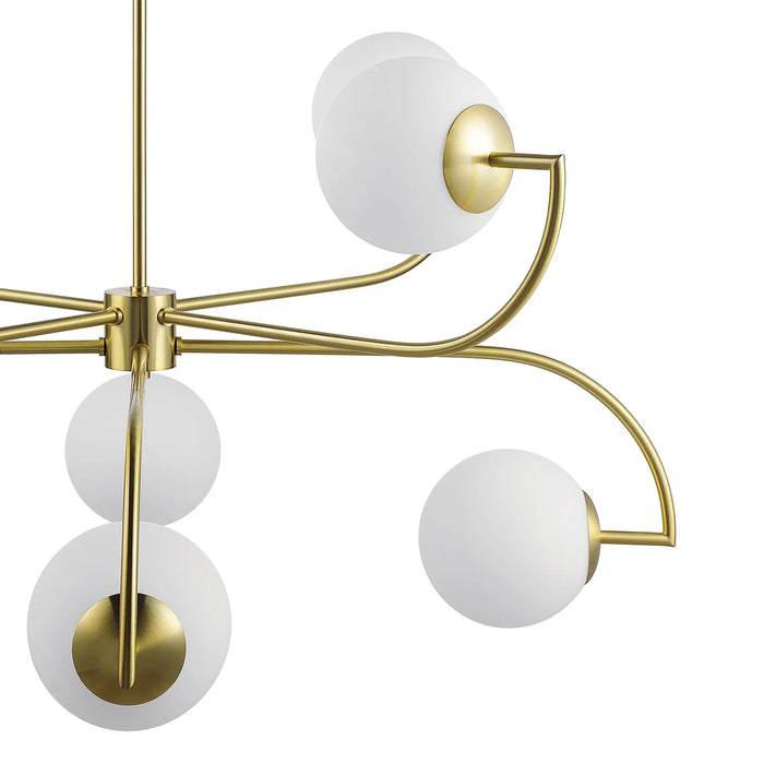 Renwil Rover 8-Light Satin Brass Chandelier with Etched Glass