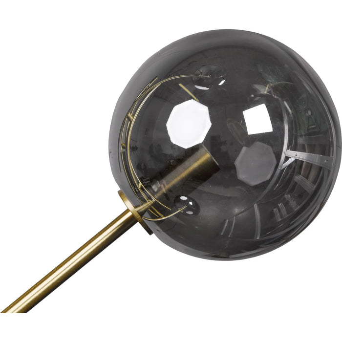 Renwil Laylani 6-Light Satin Brass Pendant with Smoky Glass