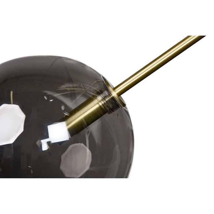 Renwil Laylani 6-Light Satin Brass Pendant with Smoky Glass
