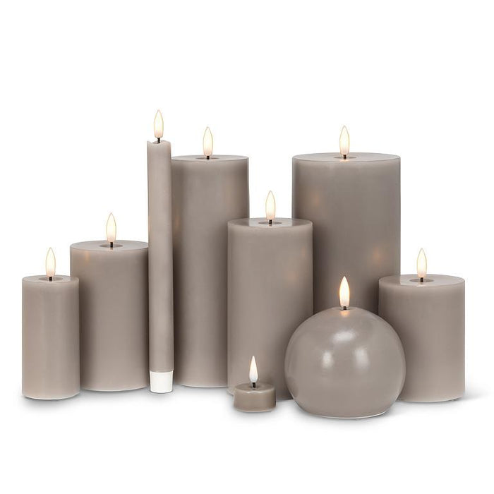 Abbott Luxlite LED Taper Candles, Set of 12 in Moon Grey