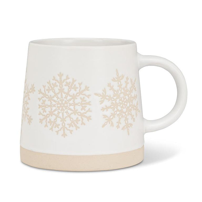 Wide Base Mug- Snowflake Design, 14 oz.