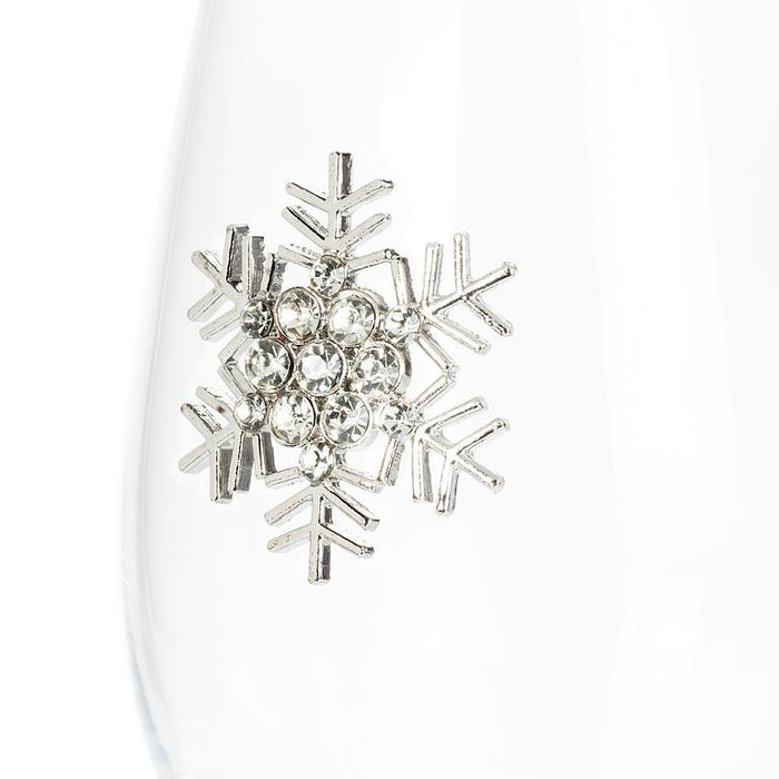 Jewelled Stemless Glass- Snowflake Design, 16 oz.