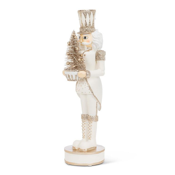 Nutcracker with LED Tree- White