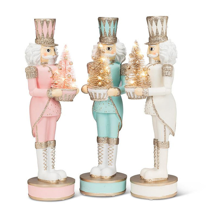 Nutcracker with LED Tree- White