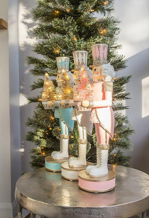Nutcracker with LED Tree- White
