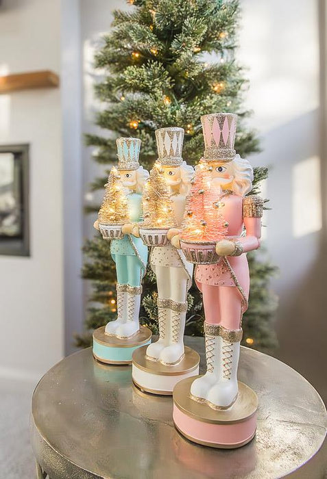 Nutcracker with LED Tree- White