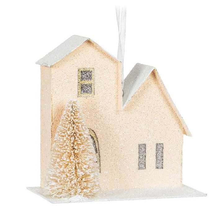Pastel House & Tree Ornaments, Set of 6