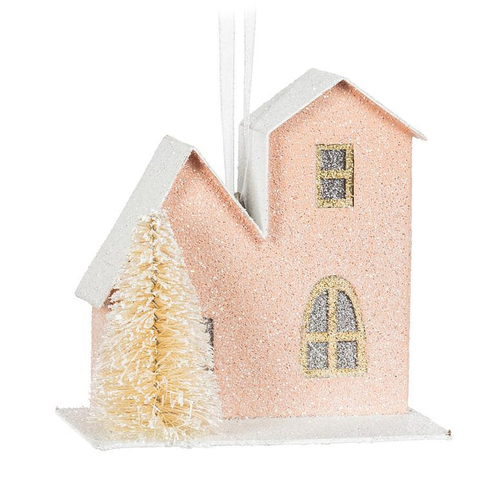 Pastel House & Tree Ornaments, Set of 6