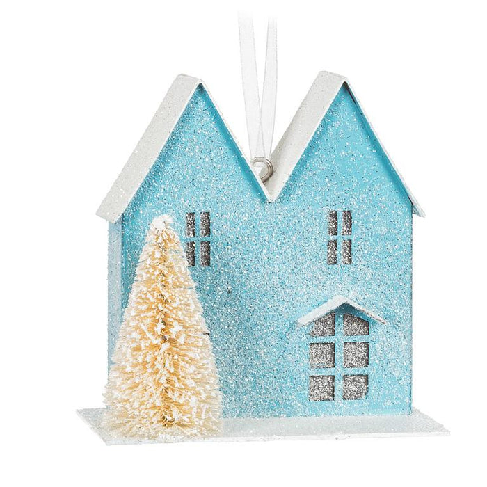 Pastel House & Tree Ornaments, Set of 6