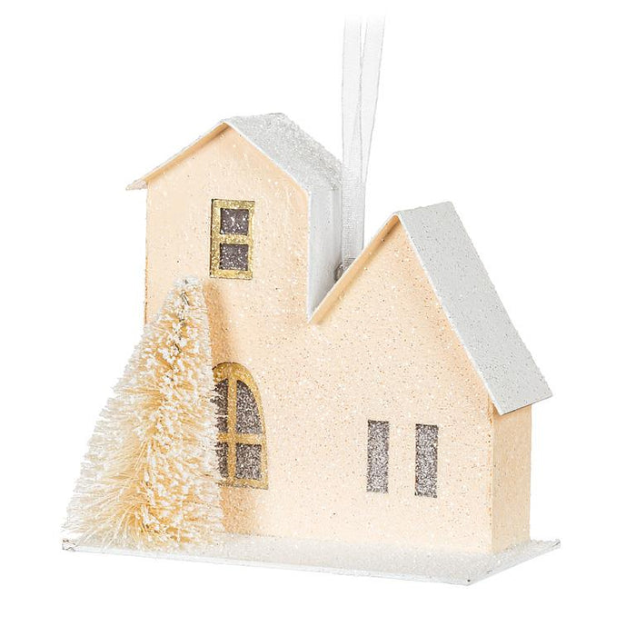 Pastel House & Tree Ornaments, Set of 6