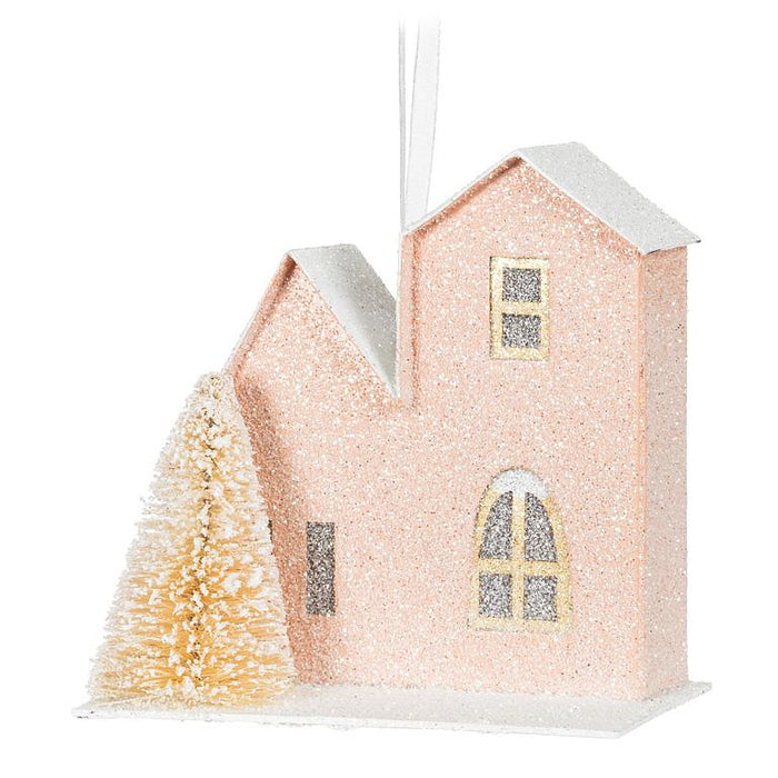 Pastel House & Tree Ornaments, Set of 6