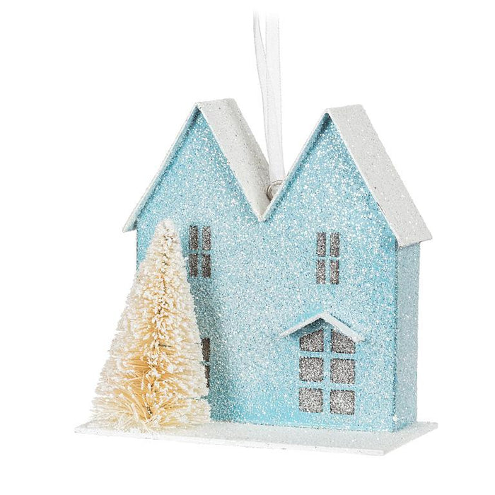Pastel House & Tree Ornaments, Set of 6