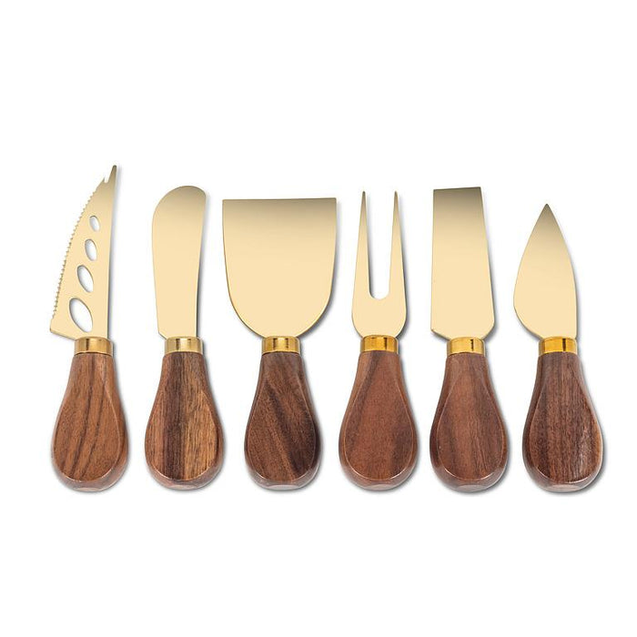 Walnut Handled Cheese Knives – Set of 6