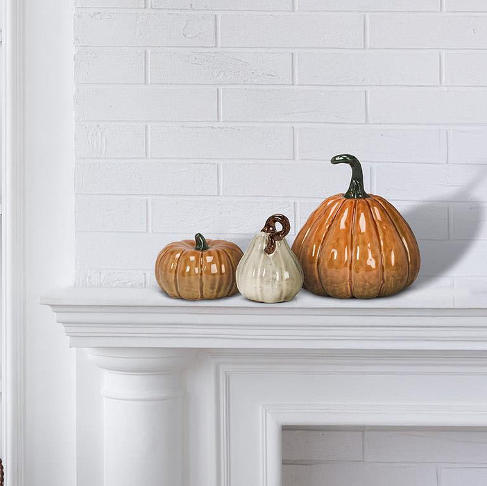 Small Ivory Porcelain Pumpkins, 3.5" – Set of 4
