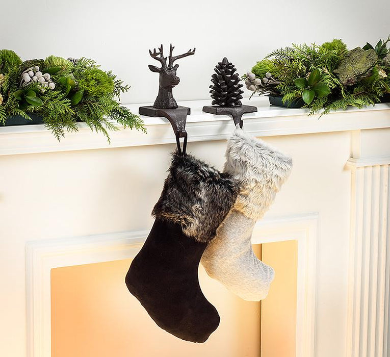 Cast Iron Pinecone Stocking Holder