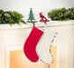 Abbott Collection Festive Pom Pom Christmas Stocking in White - Stocking