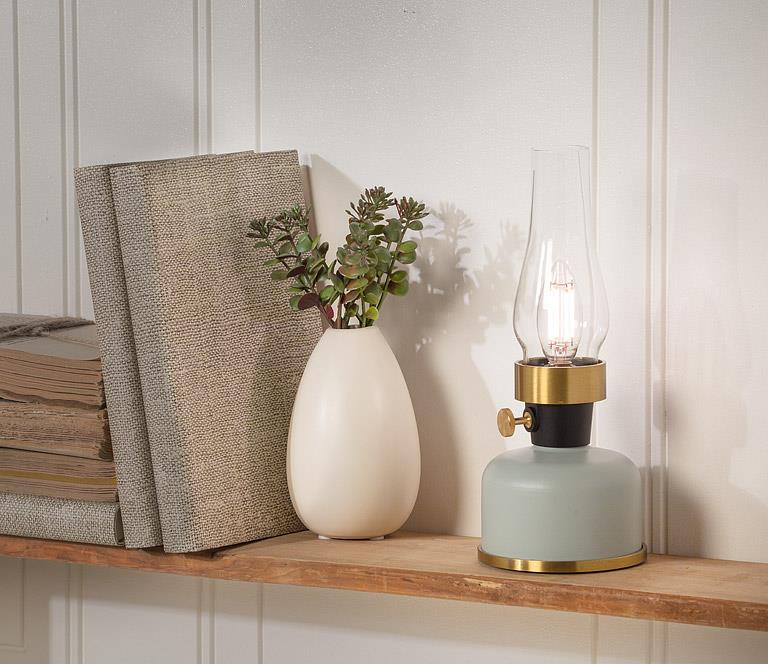 Abbott Petite lanterne rechargeable à DEL avec cheminée - Verte