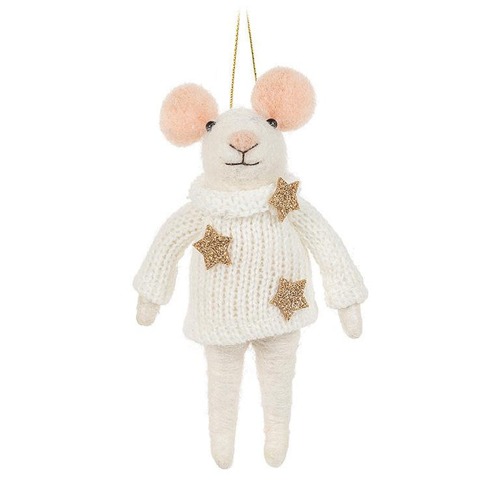 Fancy Winter Mouse Ornaments, Set of 2