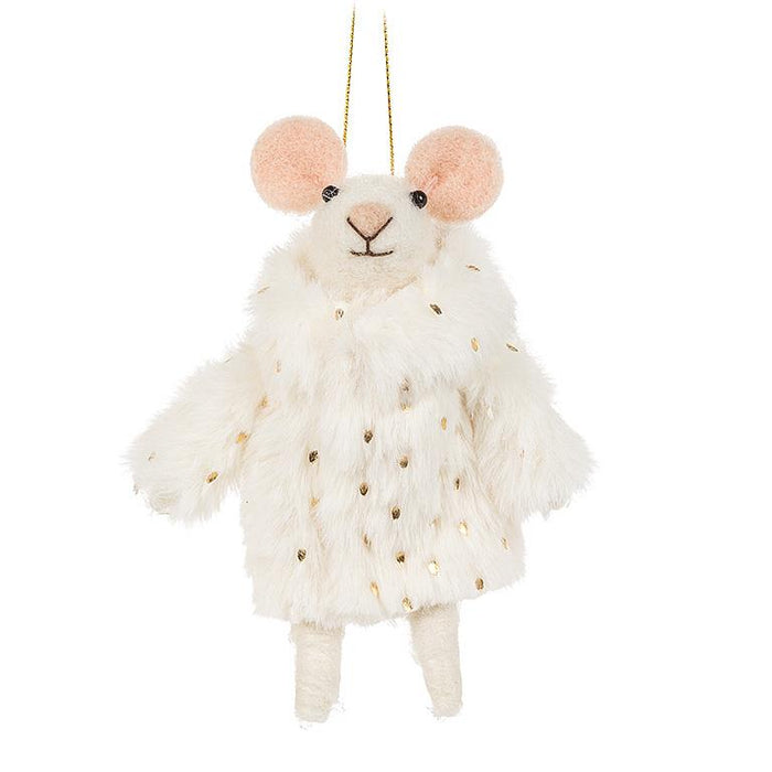 Fancy Winter Mouse Ornaments, Set of 2