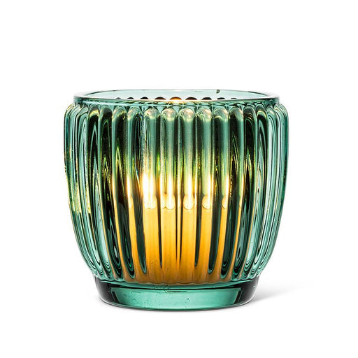 Abbott Collection Ribbed Glass Votive — Green Set of 6 - Candle Holders
