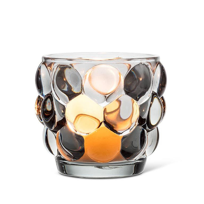 Abbott Collection Bubble Glass Votive — Grey Set of 6 - Candle Holders