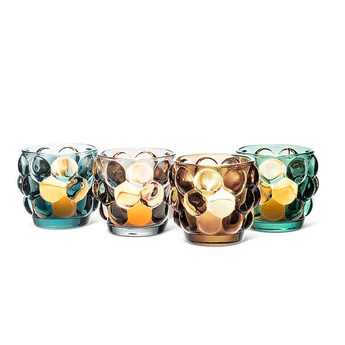 Abbott Collection Bubble Glass Votive — Grey Set of 6 - Candle Holders